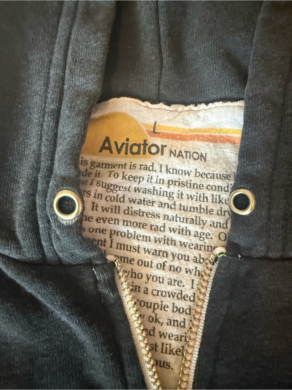 Rare Aviator Nation Chevron Black Zip-Up Hoodie Stitched Pink & Purple- Large - Picture 2 of 4